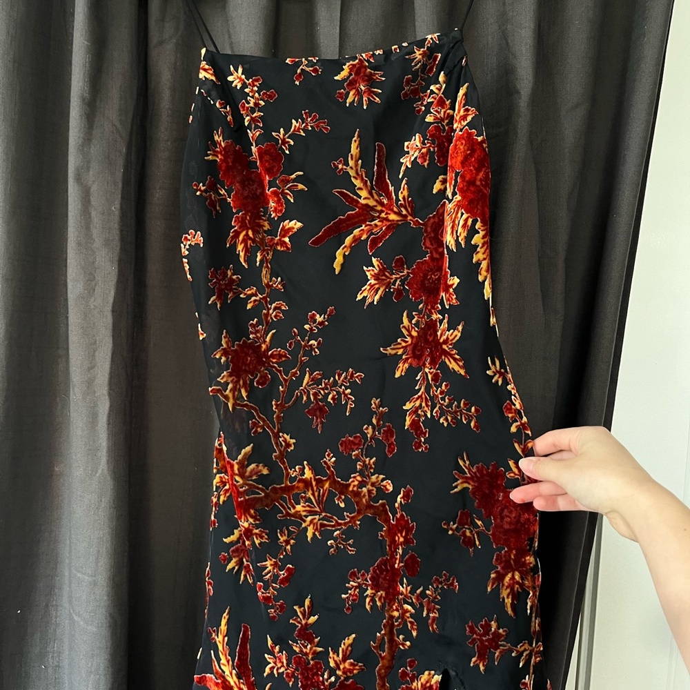 Princess Polly Black and Red Velvet Dress